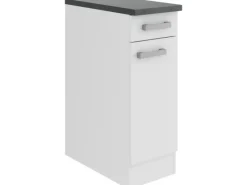 Optifit Oslo214 Küchen-Unterschrank 30 cm Feinstruktur Weiß< Küchenschränke