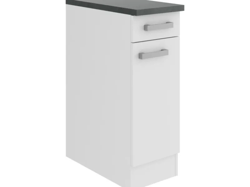 Optifit Oslo214 Küchen-Unterschrank 30 cm Feinstruktur Weiß< Küchenschränke