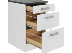 Clearance Optifit Oslo214 Küchen-Unterschrank 50 cm Feinstruktur Weiß