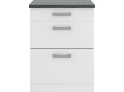 Optifit Küchenschränke<Oslo214 Küchen-Unterschrank 60 cm Feinstruktur Weiß