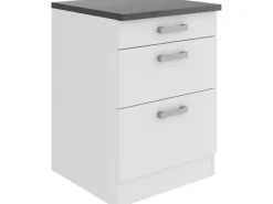 Optifit Küchenschränke<Oslo214 Küchen-Unterschrank 60 cm Feinstruktur Weiß