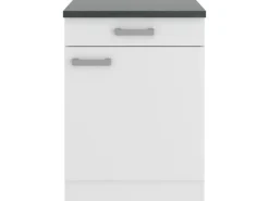 Optifit Oslo214 Küchen-Unterschrank 60 cm Feinstruktur Weiß< Küchenschränke