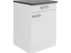 Optifit Oslo214 Küchen-Unterschrank 60 cm Feinstruktur Weiß< Küchenschränke