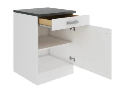 Optifit Oslo214 Küchen-Unterschrank 60 cm Feinstruktur Weiß< Küchenschränke