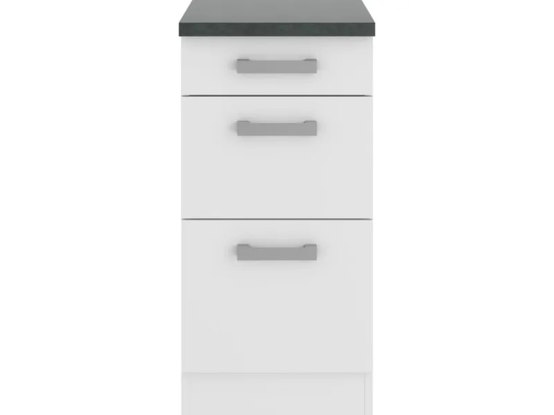 Outlet Optifit Oslo214 Küchen-Unterschrank 40 cm Feinstruktur Weiß