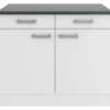 Optifit Küchenschränke<Oslo214 Küchen-Unterschrank 100 cm Feinstruktur Weiß