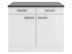Optifit Küchenschränke<Oslo214 Küchen-Unterschrank 100 cm Feinstruktur Weiß