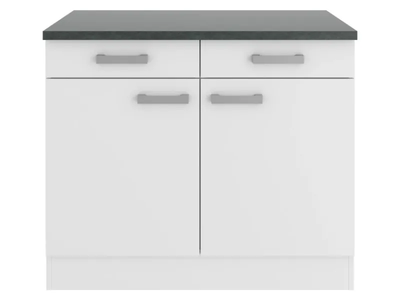 Optifit Küchenschränke<Oslo214 Küchen-Unterschrank 100 cm Feinstruktur Weiß