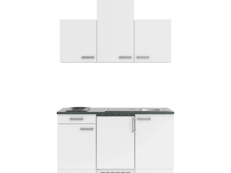 Optifit Miniküchen|Kochfelder<Oslo214 Miniküche 150 cm Weiß