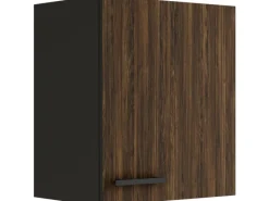 Best Optifit Rimini409 Küchen-Oberschrank 50 cm Rillendekor Nussbaum
