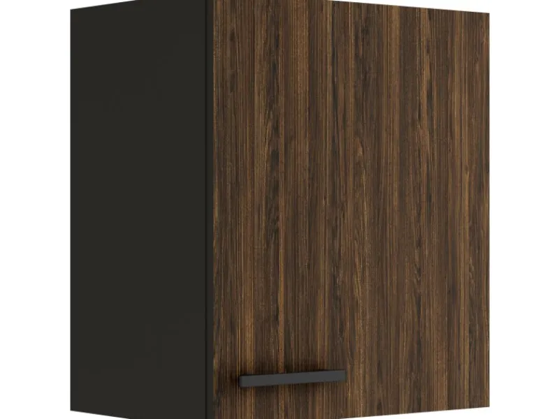Best Optifit Rimini409 Küchen-Oberschrank 50 cm Rillendekor Nussbaum
