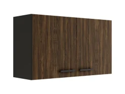 Optifit Rimini409 Küchen-Oberschrank 100 cm Rillendekor Nussbaum< Küchenschränke