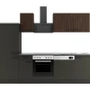Optifit Rimini409/Madrid420 Küchenzeile 270 cm Rillendekor Nussbaum/ Anthrazit