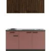 Online Optifit Rimini409/Nizza407 Miniküche 150 cm Rilllendekor Nussbaum / Rostrot