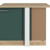 Optifit Savona405 Küchen-Eck-Unterschrank 110 cm Steingrün< Küchenschränke