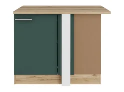 Optifit Savona405 Küchen-Eck-Unterschrank 110 cm Steingrün< Küchenschränke
