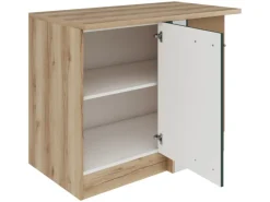 Optifit Savona405 Küchen-Eck-Unterschrank 110 cm Steingrün< Küchenschränke