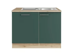 Optifit Savona405 Küchen-Spülenschrank-Set Steingrün< Einbauküchen