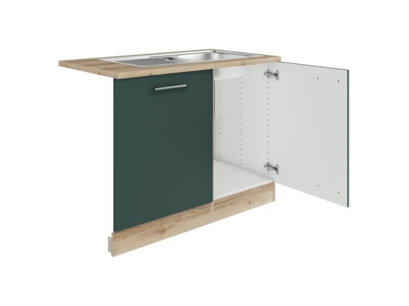Optifit Savona405 Küchen-Spülenschrank-Set Steingrün< Einbauküchen