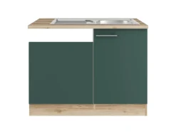 Optifit Savona405 Küchen-Spülenschrank-Set Steingrün< Einbauküchen