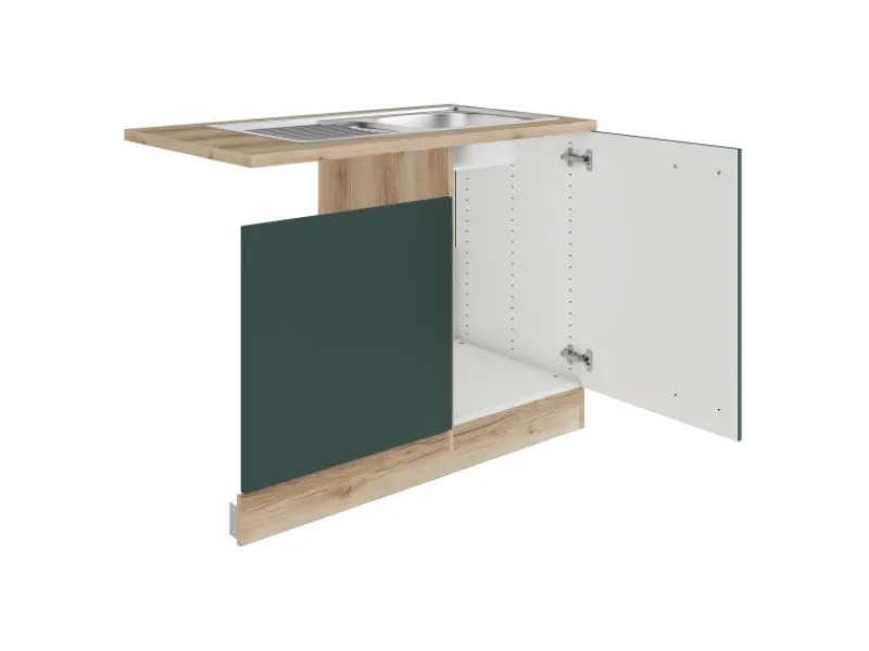 Optifit Savona405 Küchen-Spülenschrank-Set Steingrün< Einbauküchen