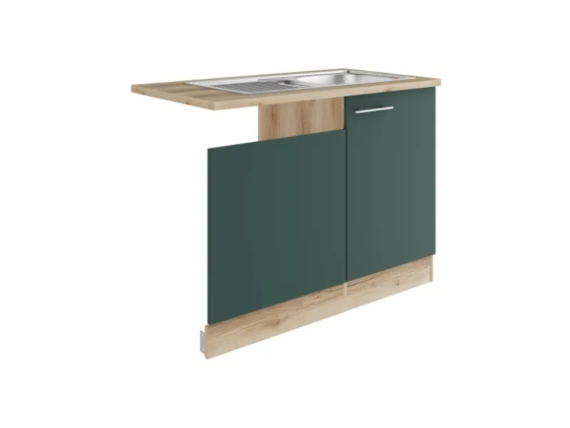 Optifit Savona405 Küchen-Spülenschrank-Set Steingrün< Einbauküchen
