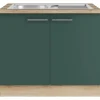 Optifit Küchenschränke<Savona405 Küchen-Spülenunterschrank 100 cm Steingrün