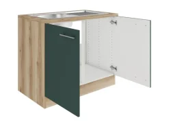 Optifit Küchenschränke<Savona405 Küchen-Spülenunterschrank 100 cm Steingrün