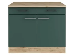 Optifit Küchenschränke<Savona405 Küchen-Unterschrank 100 cm Steingrün