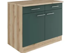 Optifit Küchenschränke<Savona405 Küchen-Unterschrank 100 cm Steingrün
