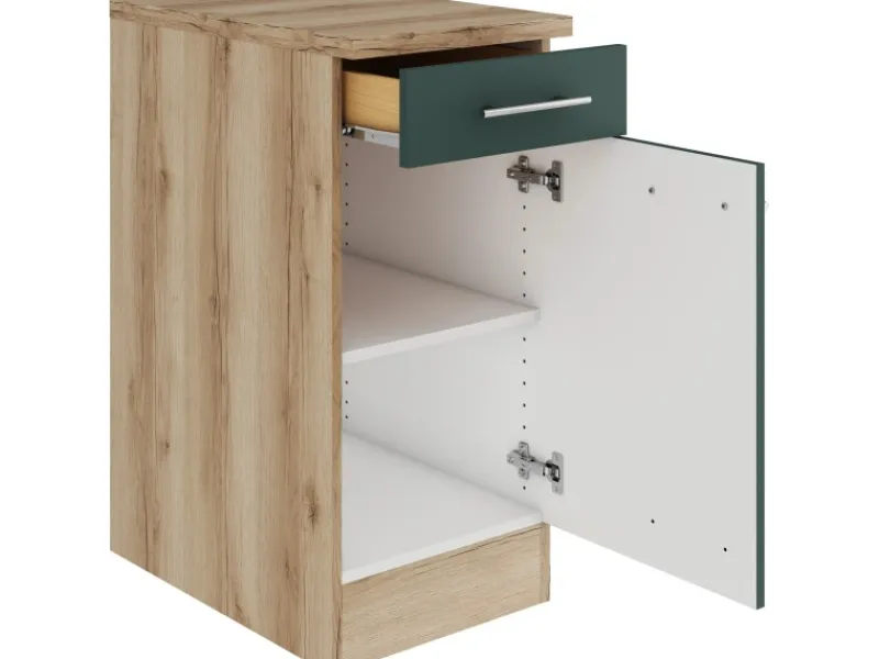 Optifit Küchenschränke<Savona405 Küchen-Unterschrank 40 cm Steingrün