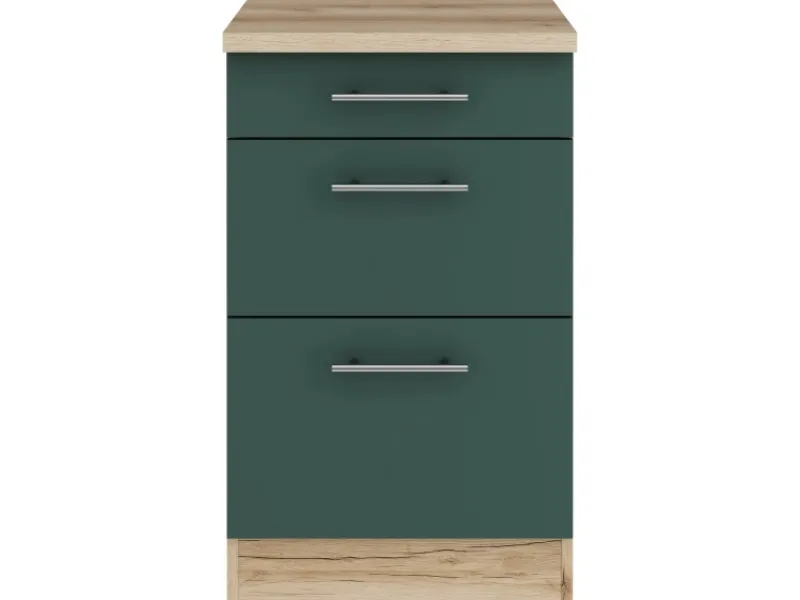 Optifit Küchenschränke<Savona405 Küchen-Unterschrank 50 cm Steingrün