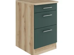Optifit Küchenschränke<Savona405 Küchen-Unterschrank 50 cm Steingrün