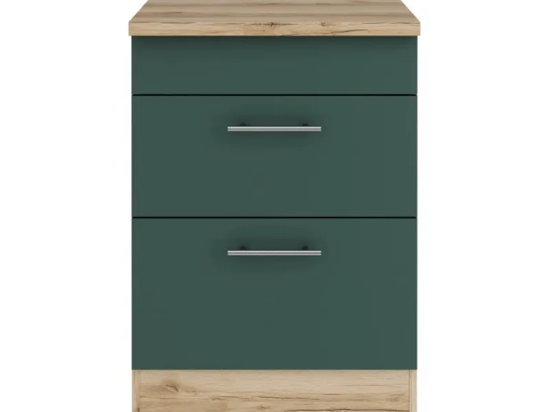 Optifit Küchenschränke<Savona405 Küchen-Unterschrank 60 cm Steingrün