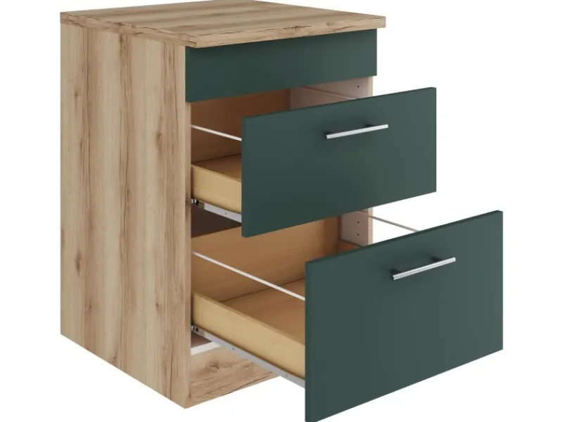Optifit Küchenschränke<Savona405 Küchen-Unterschrank 60 cm Steingrün