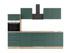 Optifit Kühlschränke<Savona405 Küchenzeile 270 cm ohne E-Geräte Steingrün