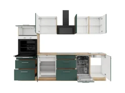 Optifit Kühlschränke<Savona405 Küchenzeile 270 cm ohne E-Geräte Steingrün