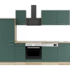 Optifit Savona405 Küchenzeile 270 cm Steingrün< Kochfelder|Kühlschränke