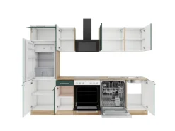 Optifit Savona405 Küchenzeile 270 cm ohne E-Geräte Steingrün< Kühlschränke