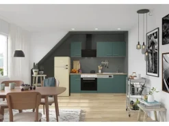 Optifit Savona405 Küchenzeile 210 cm Steingrün< Einbauküchen|Winkelküchen