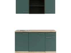 Optifit Savona405 Miniküche 150 cm Steingrün< Miniküchen|Kühlschränke