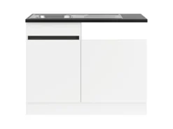 Best Optifit Spülenunterschrank m. Einbauspüle 110x88x60cm Luca932 Weiß Anthra. Weiß-Anthrazit