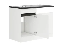 Best Optifit Spülenunterschrank m. Einbauspüle 110x88x60cm Luca932 Weiß Anthra. Weiß-Anthrazit