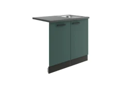 Optifit Verona405 Küchen-Spülenschrank-Set Steingrün< Küchenschränke|Einbauküchen
