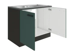 Optifit Verona405 Küchen-Spülenunterschrank 100 cm Steingrün< Küchenschränke