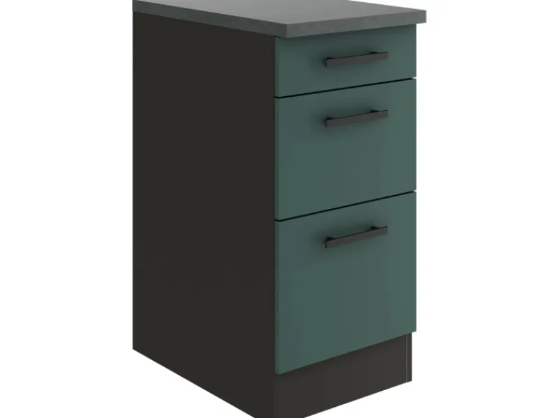 New Optifit Verona405 Küchen-Unterschrank 40 cm Steingrün