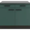 Optifit Verona405 Küchen-Unterschrank 100 cm Steingrün< Küchenschränke