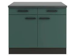 Optifit Verona405 Küchen-Unterschrank 100 cm Steingrün< Küchenschränke