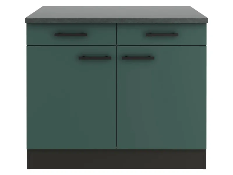 Optifit Verona405 Küchen-Unterschrank 100 cm Steingrün< Küchenschränke