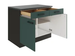 Optifit Verona405 Küchen-Unterschrank 100 cm Steingrün< Küchenschränke
